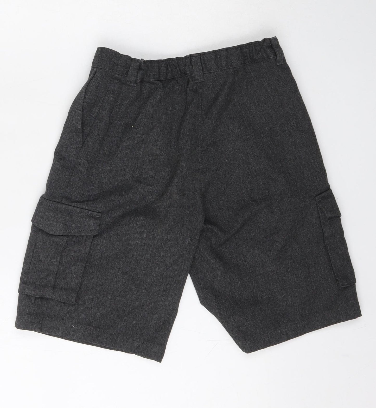 George Boys Grey  Polyester Cargo Shorts Size 9 Years  Regular Zip - School