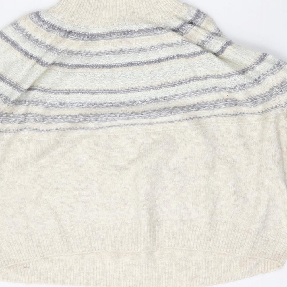 H&M Womens Multicoloured Roll Neck Striped Acrylic Pullover Jumper Size XL