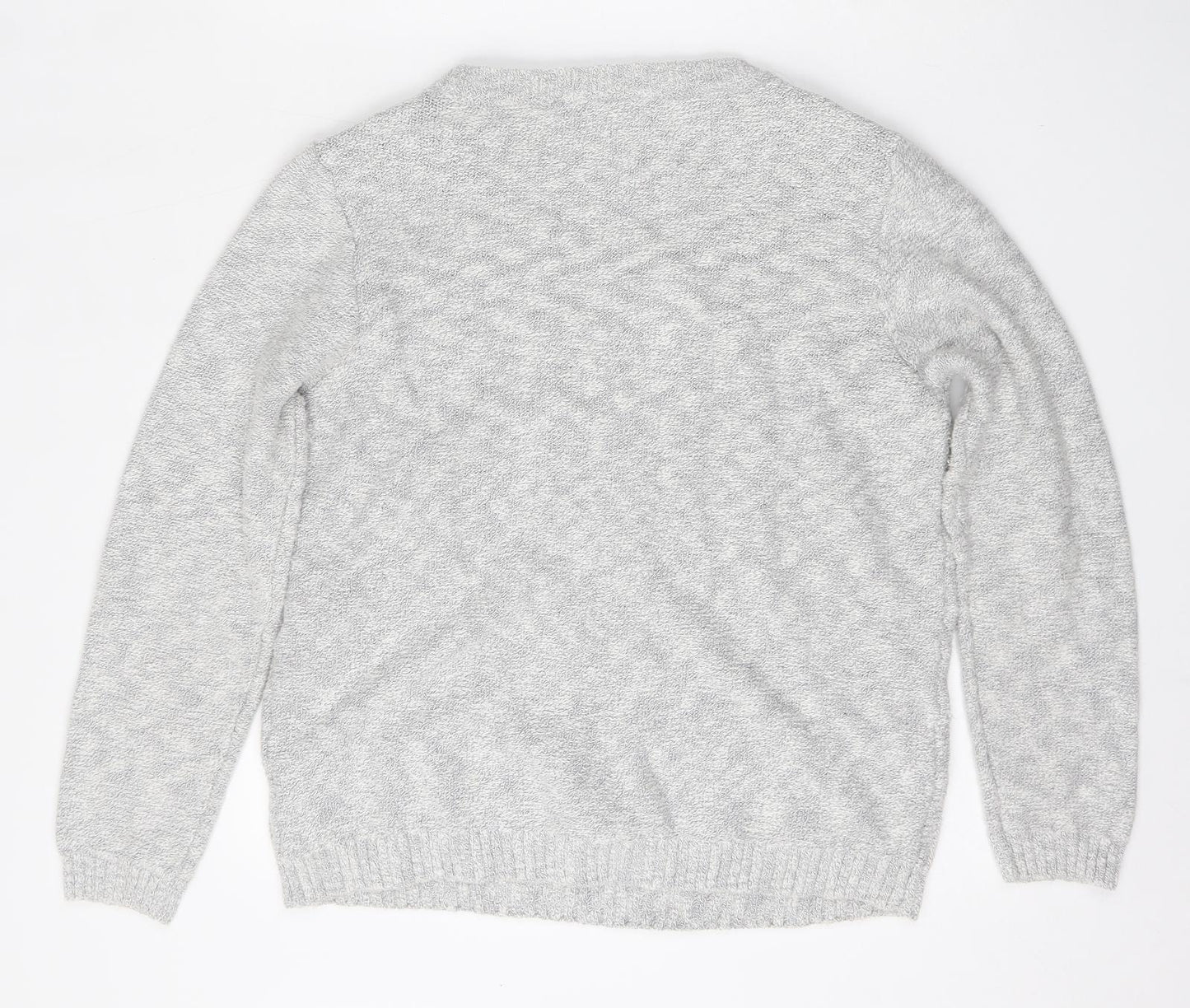 Per Una Womens Grey Round Neck  Cotton Pullover Jumper