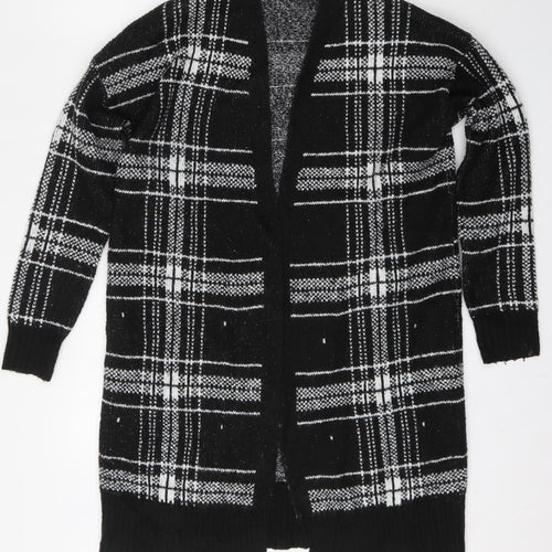 Mosquitos Womens Multicoloured V-Neck Plaid Acrylic Cardigan Jumper Size S