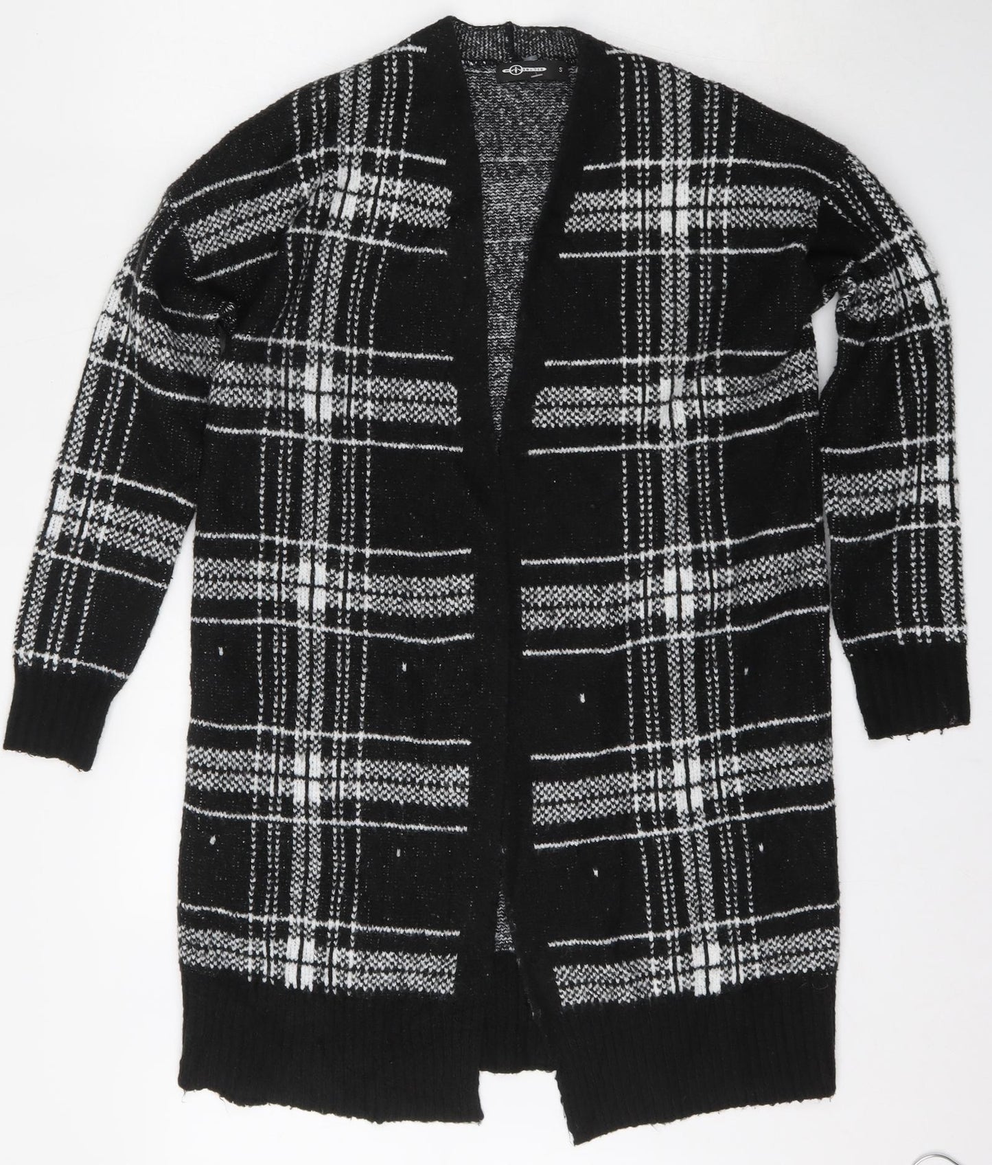 Mosquitos Womens Multicoloured V-Neck Plaid Acrylic Cardigan Jumper Size S