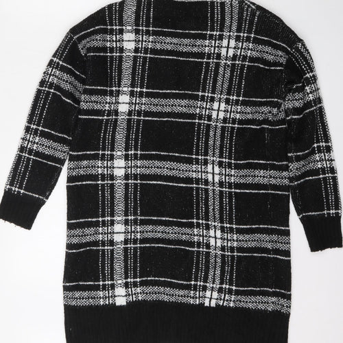 Mosquitos Womens Multicoloured V-Neck Plaid Acrylic Cardigan Jumper Size S