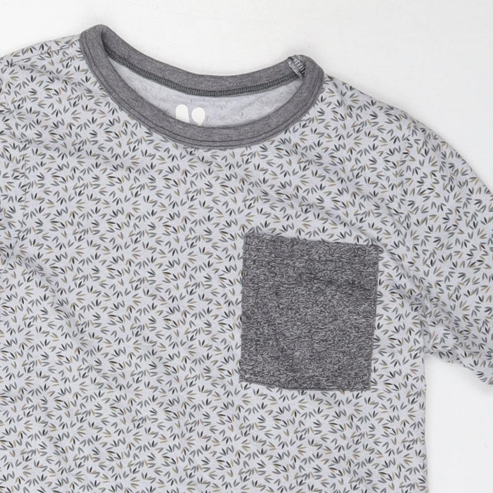 Very Boys Grey  Cotton Basic T-Shirt Size 7 Years Round Neck