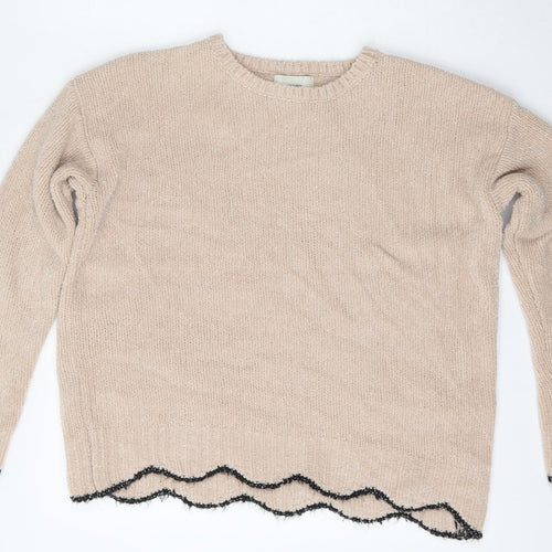 Papaya Womens Pink Round Neck  Polyamide Pullover Jumper Size M