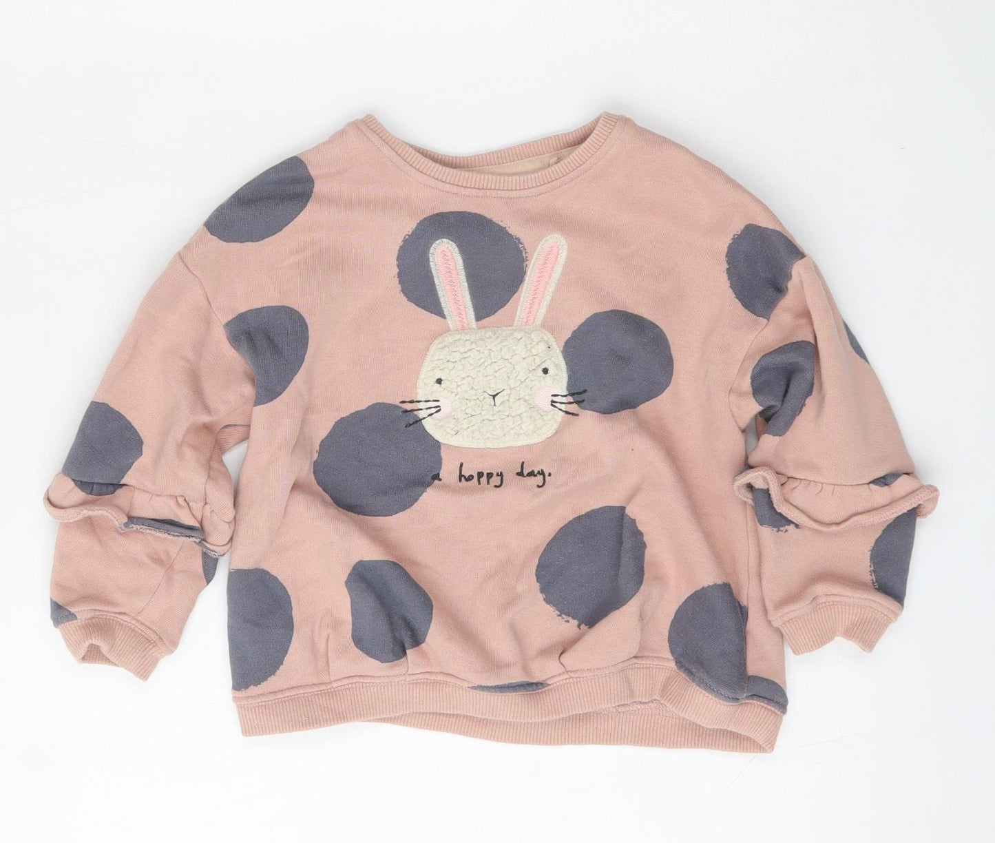 NEXT Girls Pink  Cotton Pullover Sweatshirt Size 3 Years