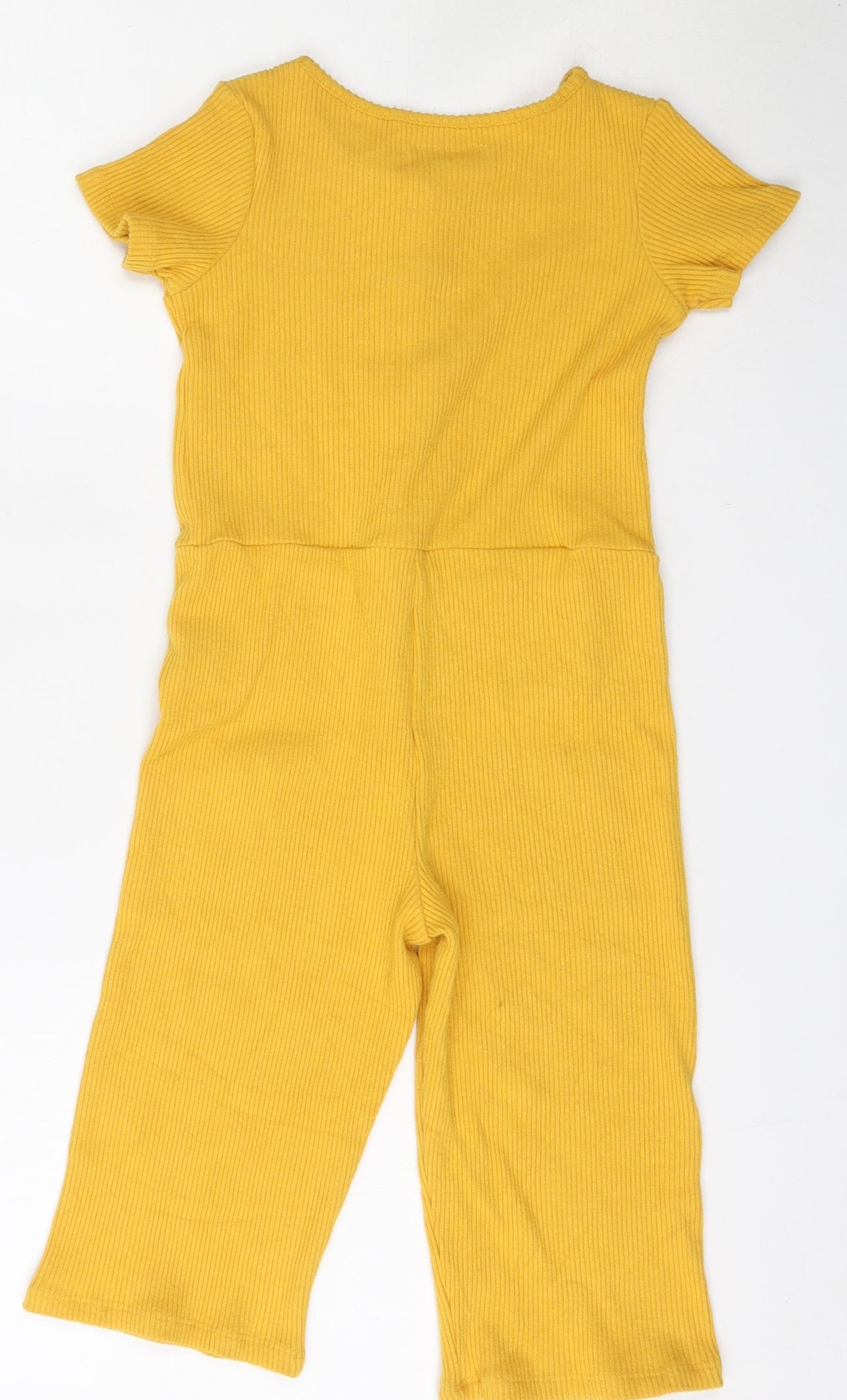 Primark Girls Yellow  Viscose Jumpsuit One-Piece Size 2 Years  Button