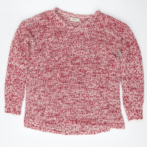 Papaya Womens Red V-Neck  Polyester Pullover Jumper Size S