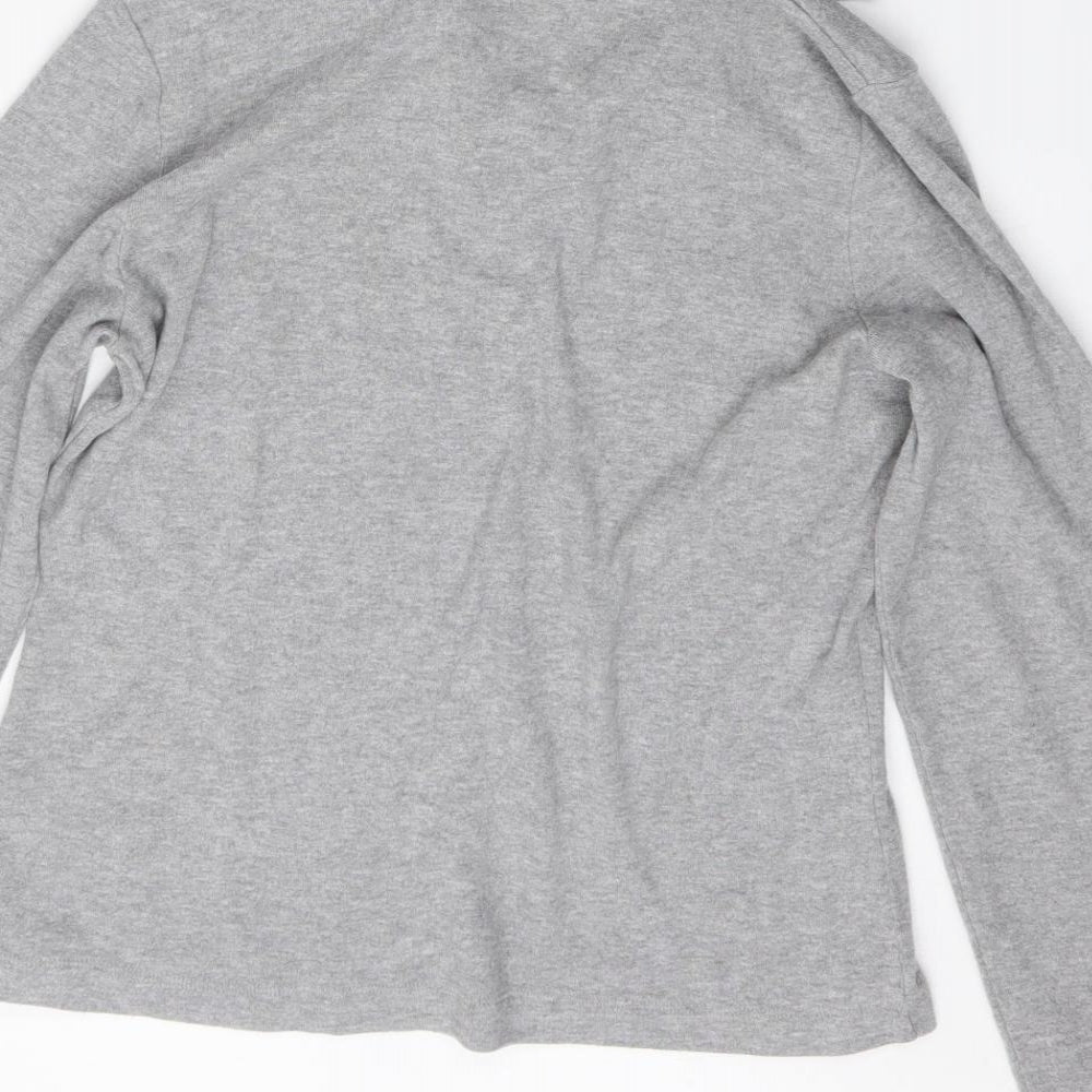 Casual Club Womens Grey  Cotton Basic Polo Size 14 Collared