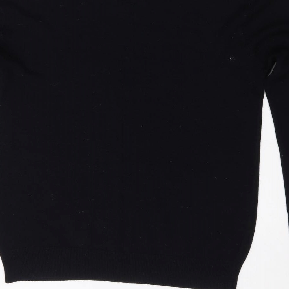 Cedar Wood State Mens Black V-Neck  Acrylic Pullover Jumper Size S