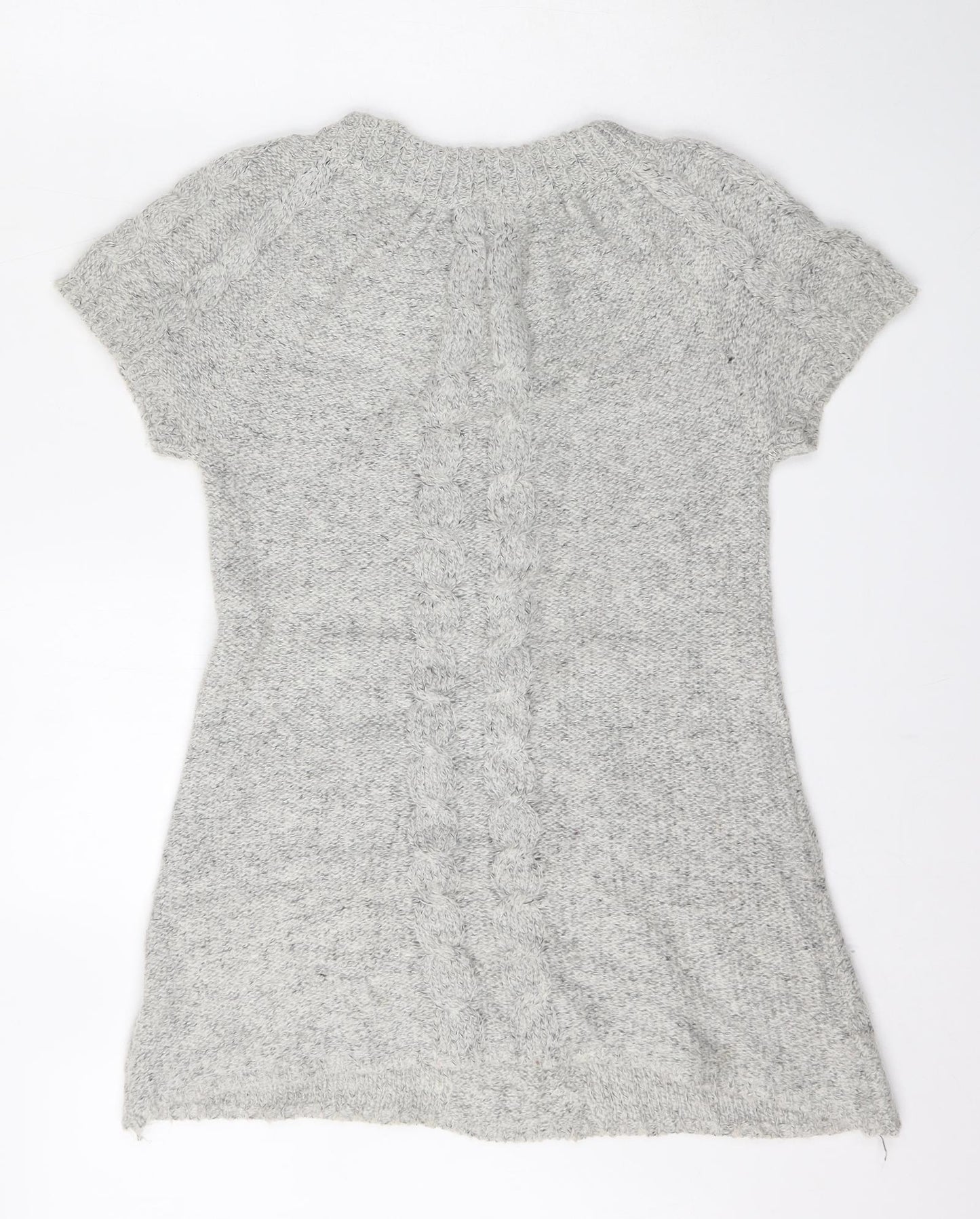 Girl Look Womens Grey Round Neck  Wool Pullover Jumper