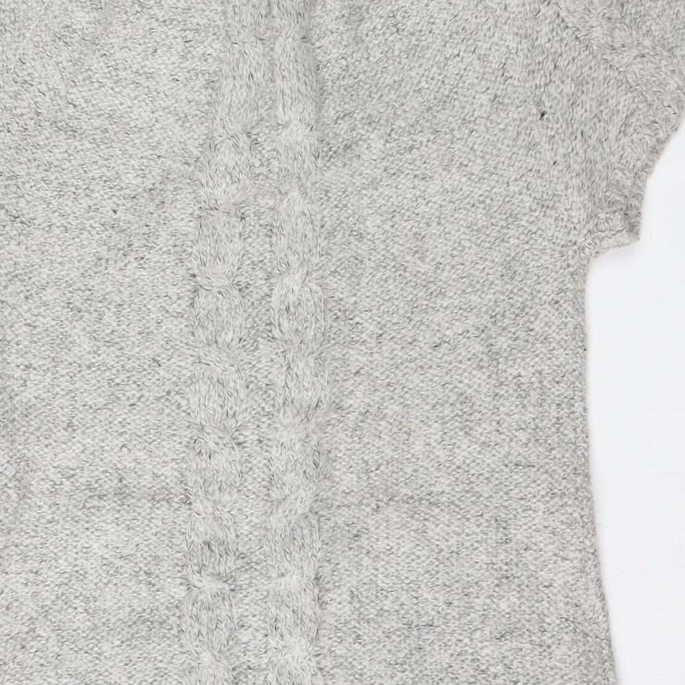 Girl Look Womens Grey Round Neck  Wool Pullover Jumper