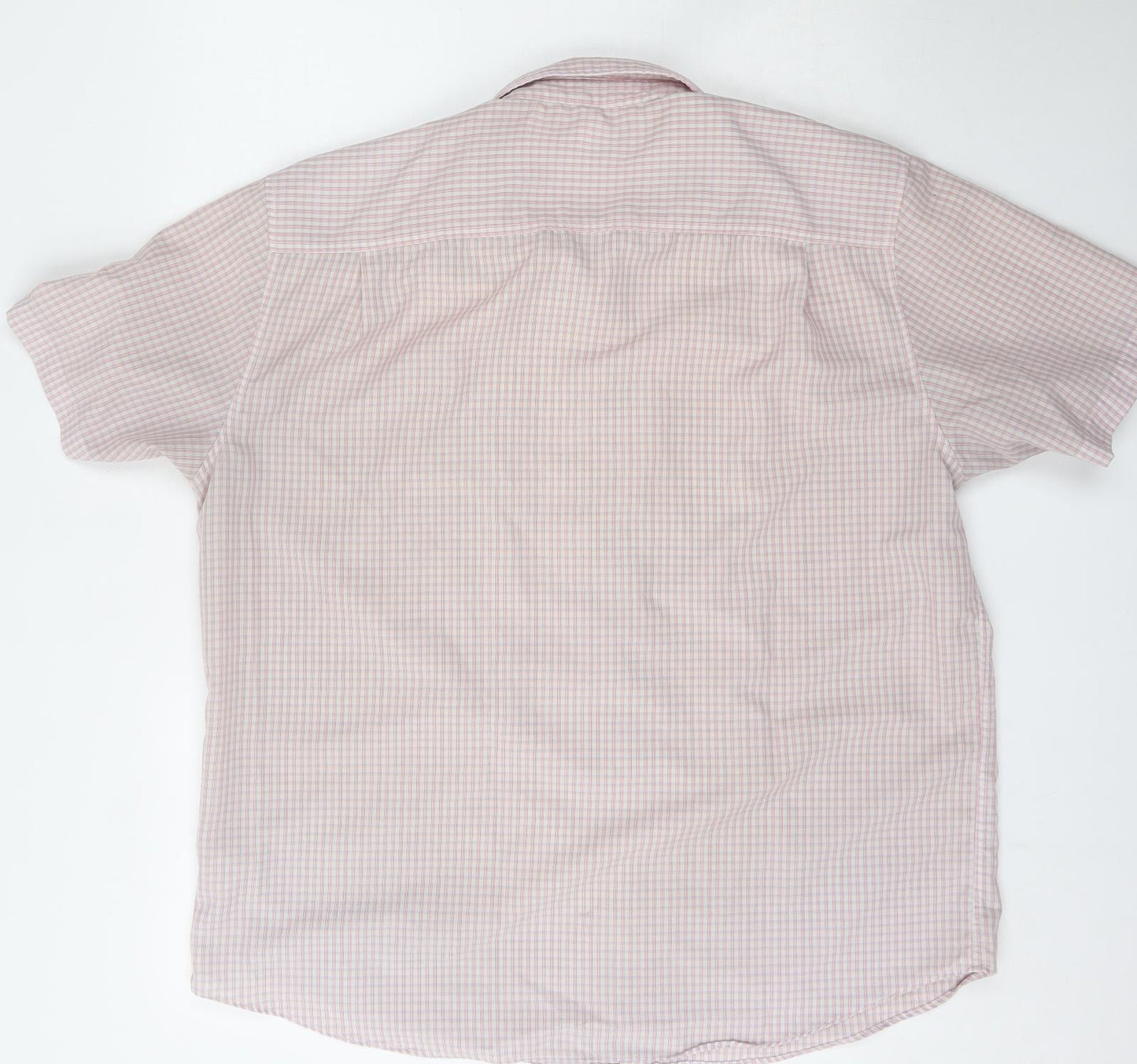 Lincoln Mens Pink Check Polyester  Button-Up Size XL Collared