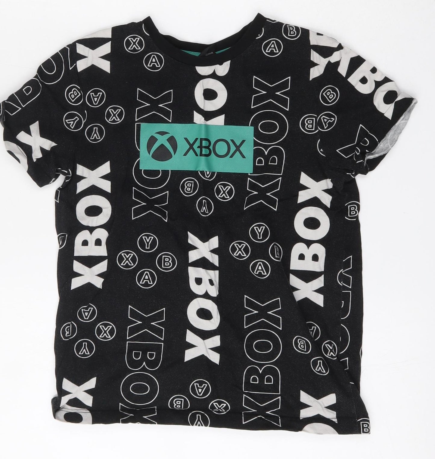 Xbox Boys Black  Cotton Basic T-Shirt Size 9 Years Round Neck