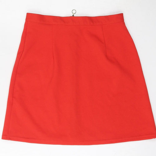 Atmosphere Womens Red  Polyester A-Line Skirt Size 12   Zip