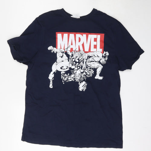 Primark Mens Blue  Cotton  T-Shirt Size XL Round Neck  - Marvel