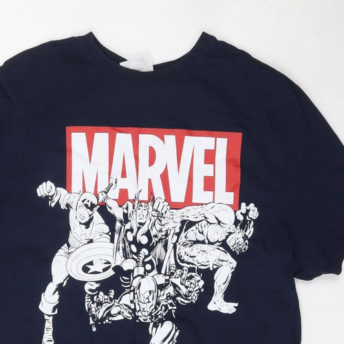 Primark Mens Blue  Cotton  T-Shirt Size XL Round Neck  - Marvel