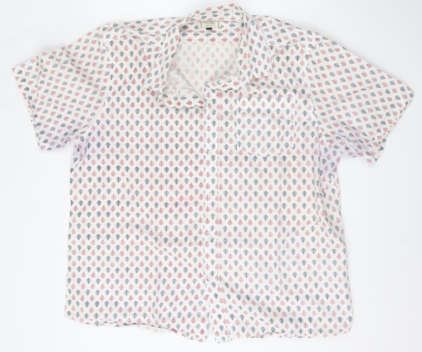 George Mens Multicoloured Geometric Cotton  Button-Up Size XL Collared Button