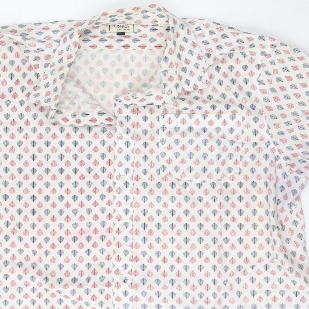 George Mens Multicoloured Geometric Cotton  Button-Up Size XL Collared Button