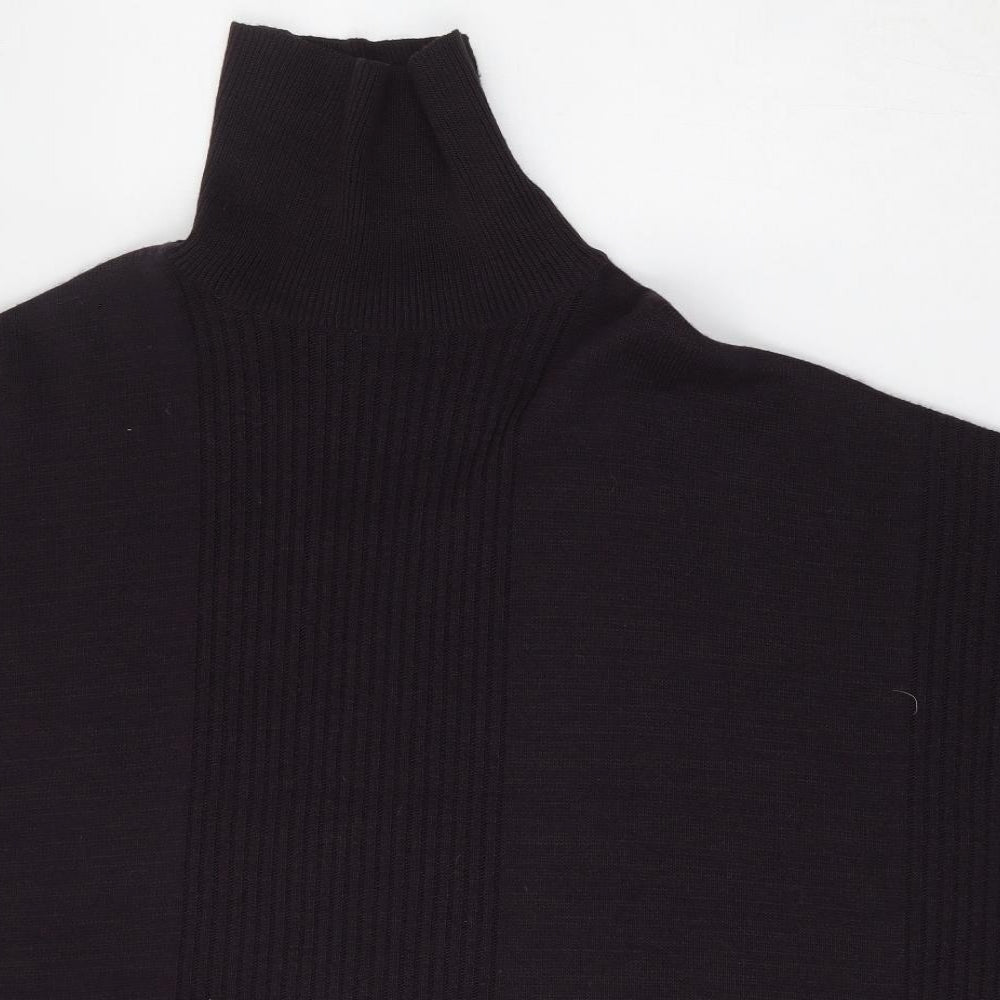 Debenhams Womens Brown High Neck  Acrylic Pullover Jumper Size 12