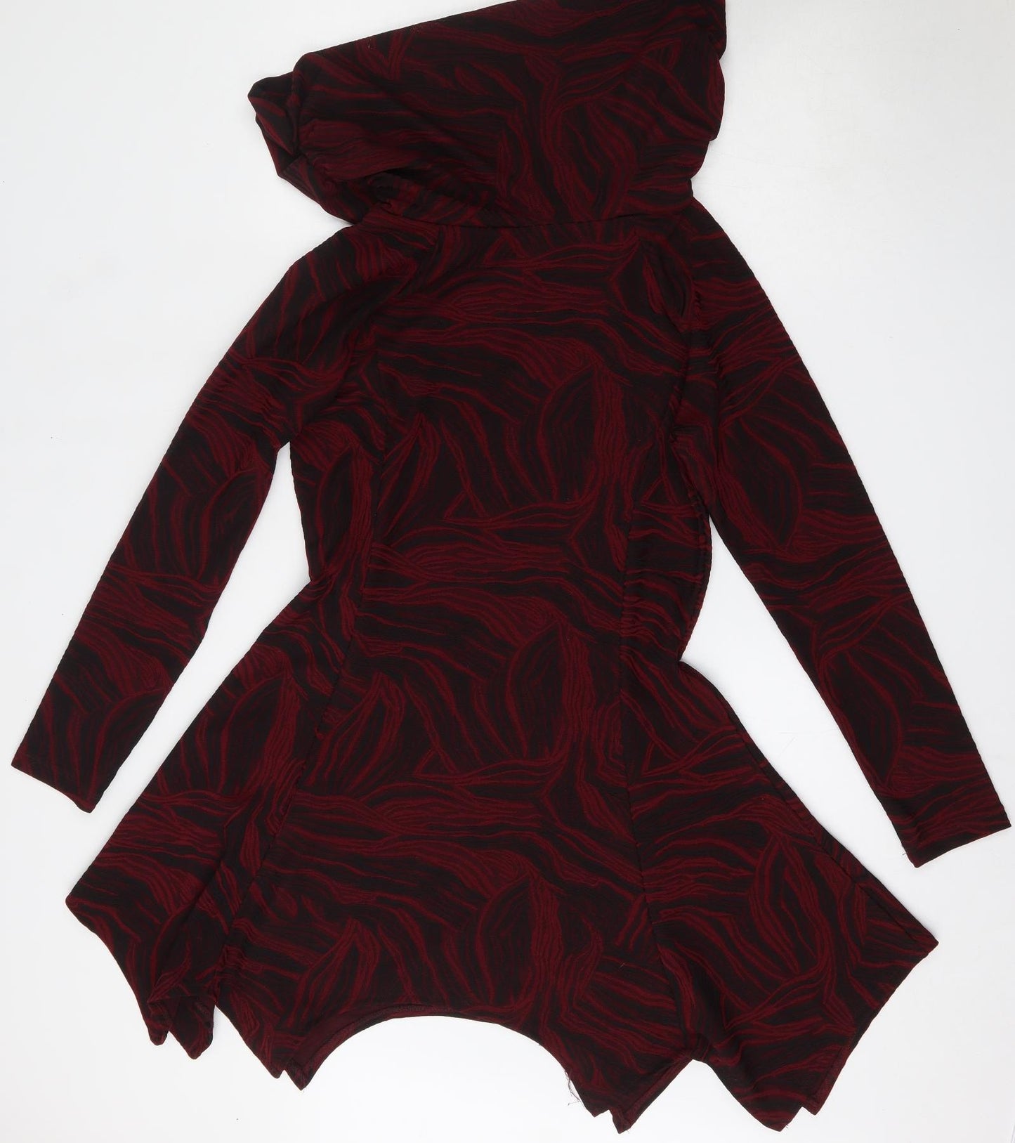 Joe Browns Womens Red Striped Polyester Fit & Flare  Size 12  High Neck