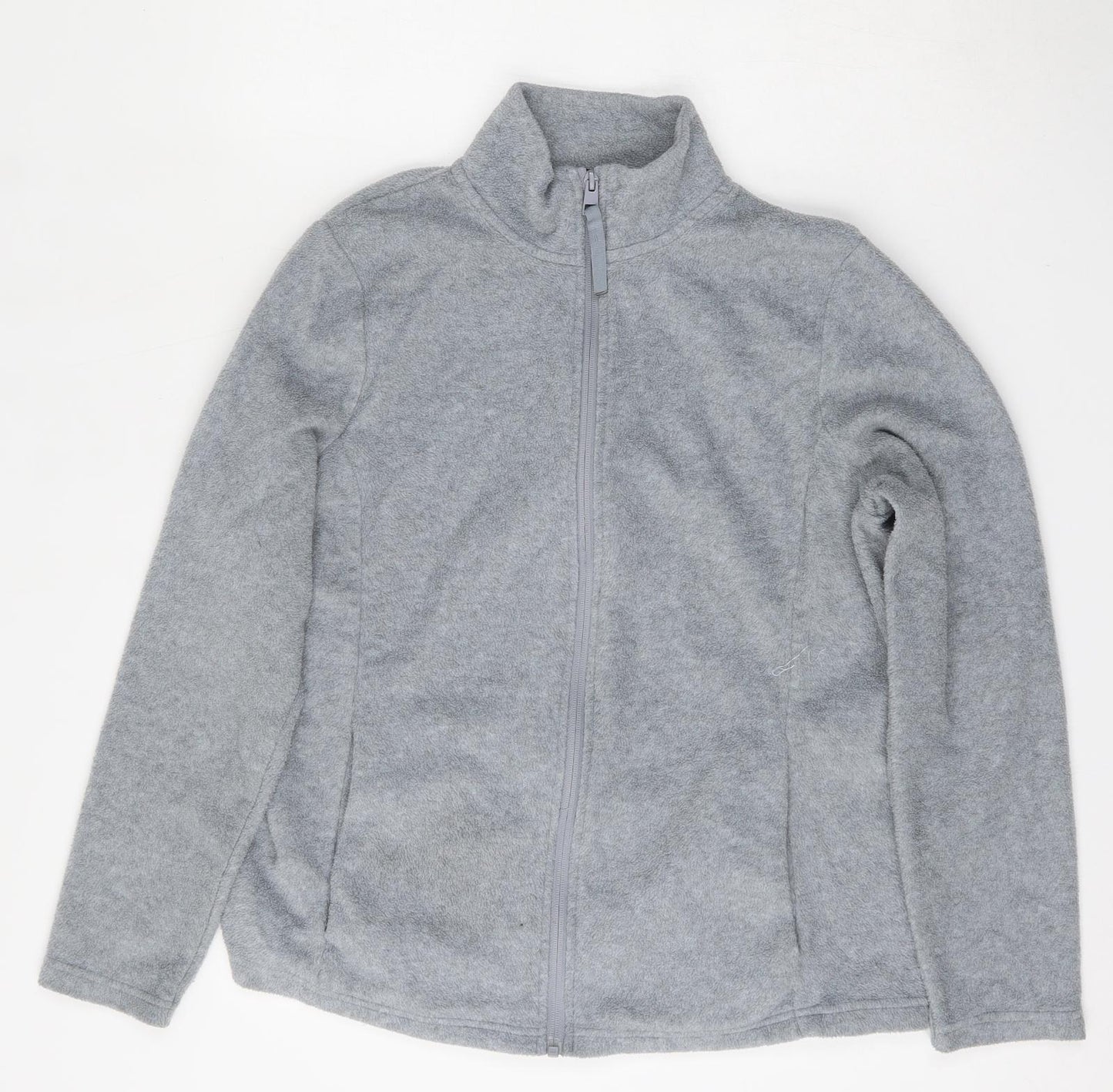 Dunnes Womens Grey Mock Neck  Polyester Full Zip Jumper Size L