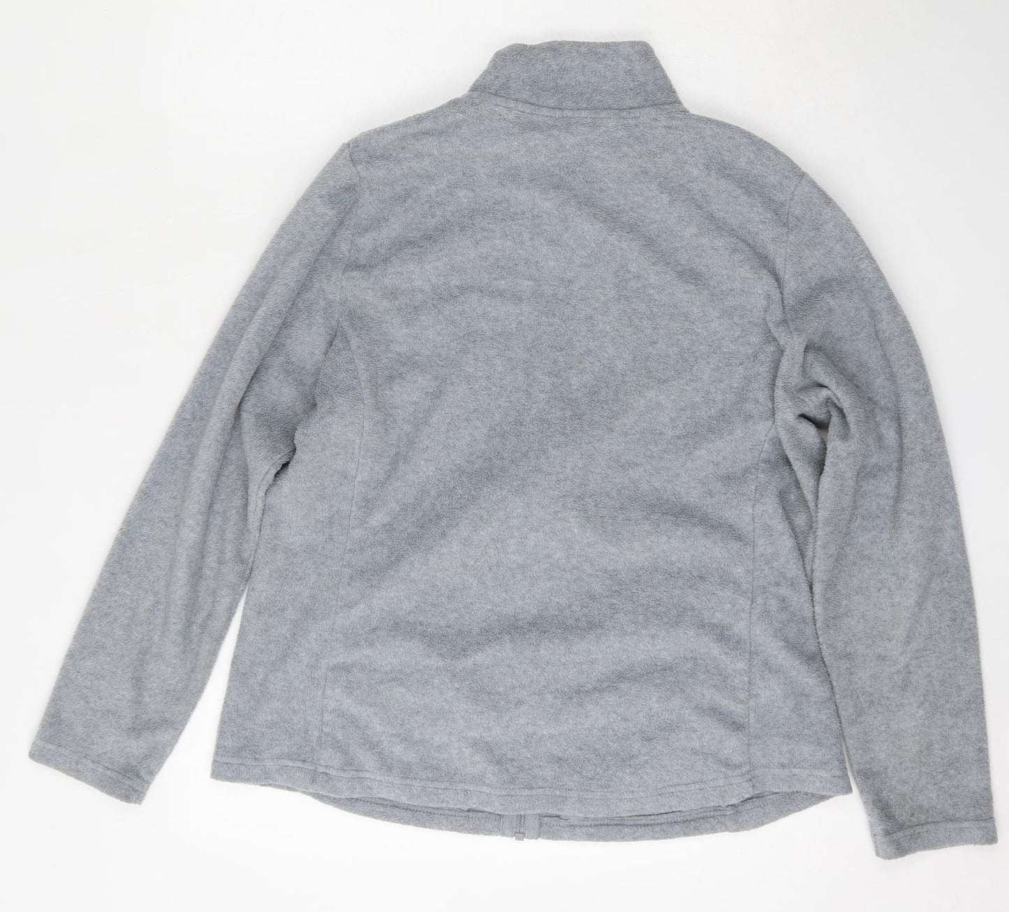 Dunnes Womens Grey Mock Neck  Polyester Full Zip Jumper Size L