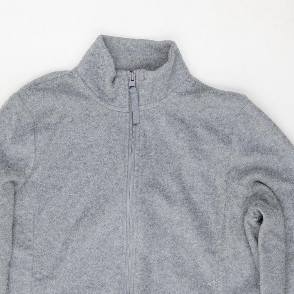 Dunnes Womens Grey Mock Neck  Polyester Full Zip Jumper Size L