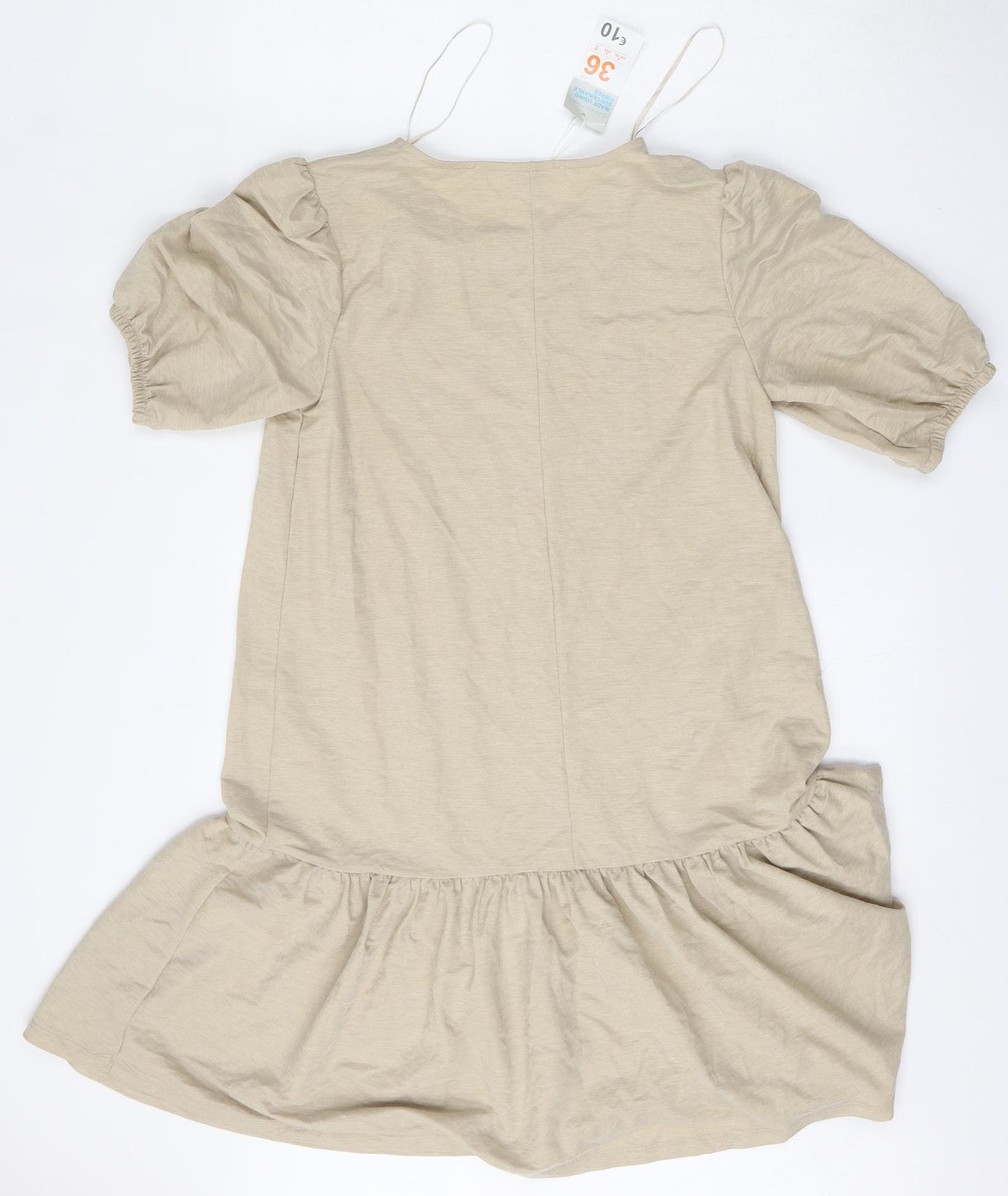 Primark Womens Beige  Viscose Trapeze & Swing  Size 8  Round Neck  - Smock