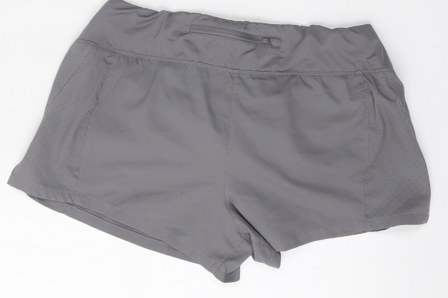 Nike Womens Grey  Polyester Sweat Shorts Size M L3 in Regular  - Running Shorts