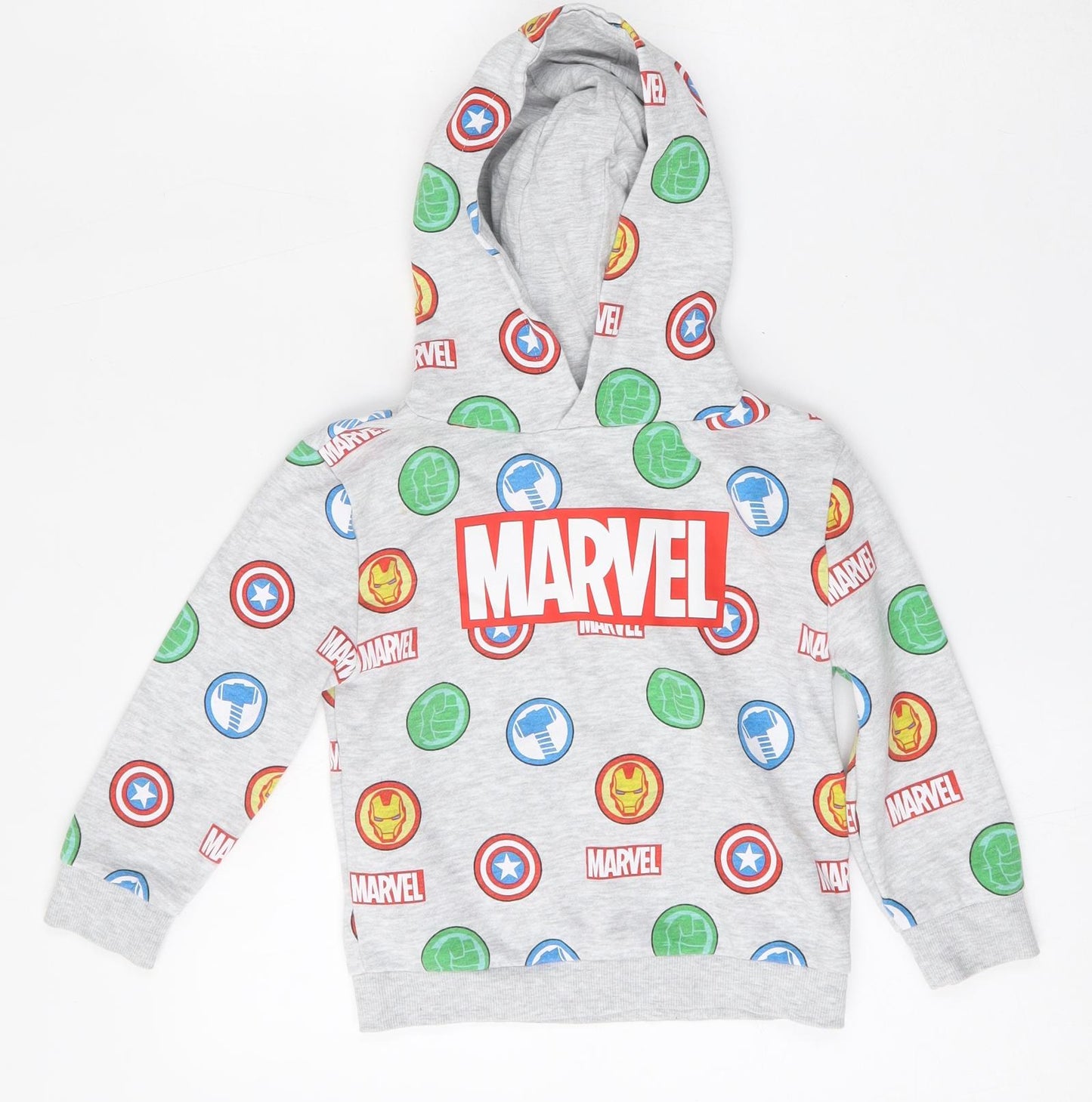 Marvel Boys Multicoloured  Cotton Pullover Hoodie Size 3 Years