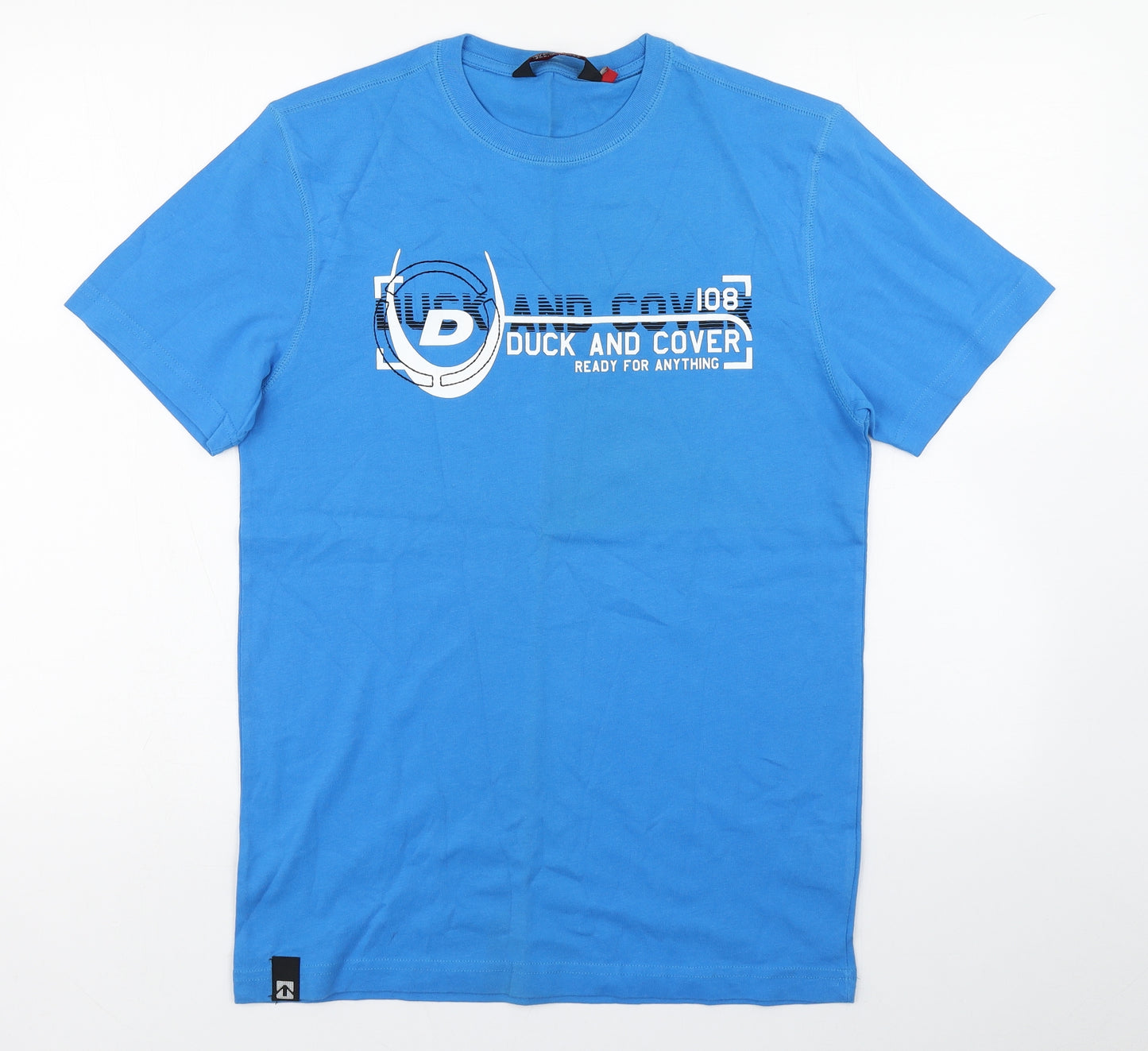 Duck and Cover Mens Blue  Cotton  T-Shirt Size M Round Neck