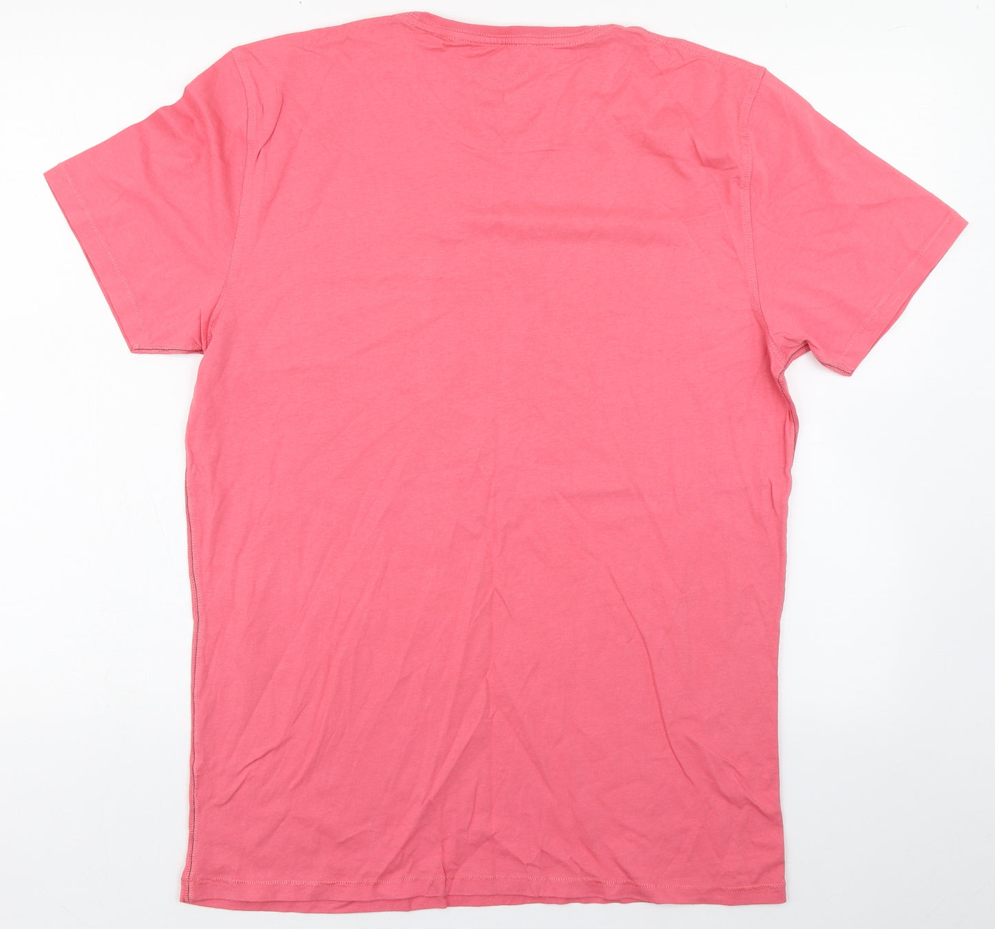 NEXT Mens Pink  Cotton  T-Shirt Size L Round Neck