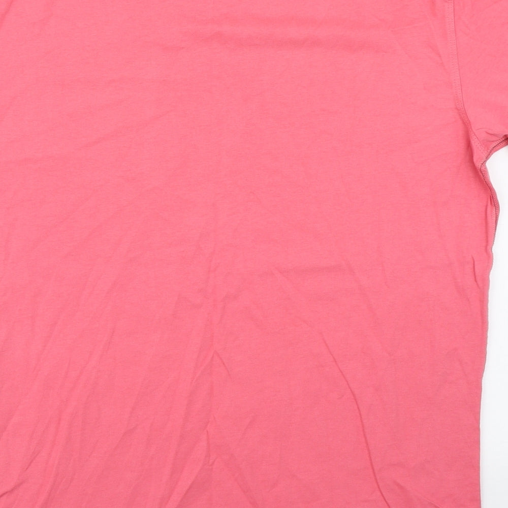 NEXT Mens Pink  Cotton  T-Shirt Size L Round Neck