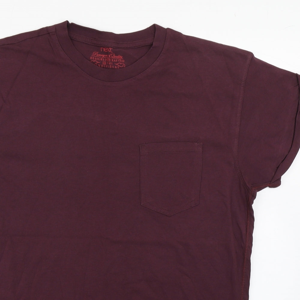 NEXT Mens Red  Cotton  T-Shirt Size M Round Neck