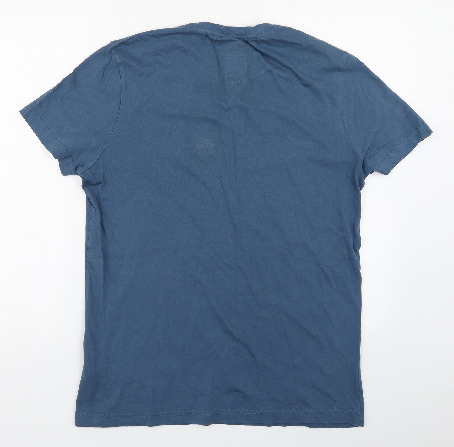 G-Star Raw Mens Blue  Cotton  T-Shirt Size M Round Neck