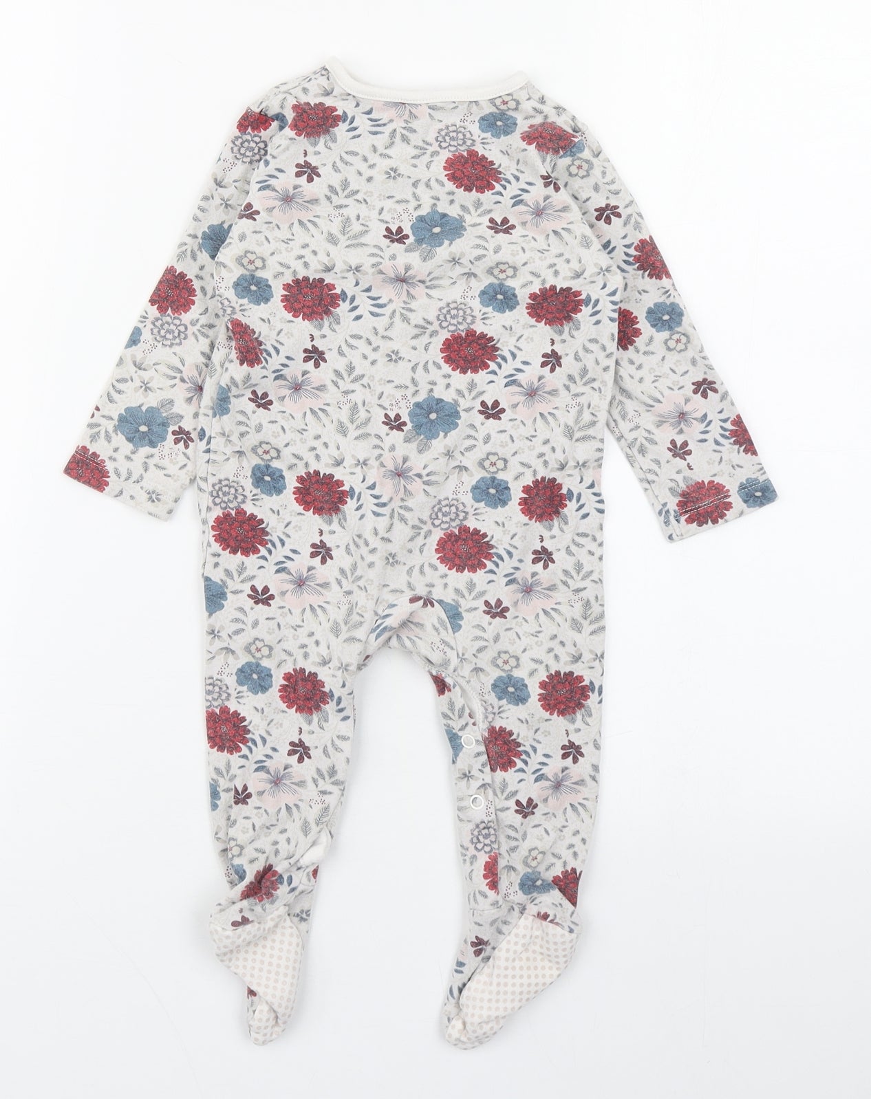 TU Baby Multicoloured Floral 100% Cotton Babygrow One-Piece Size 12-18 Months  Button