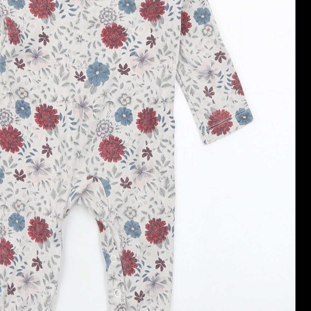 TU Baby Multicoloured Floral 100% Cotton Babygrow One-Piece Size 12-18 Months  Button