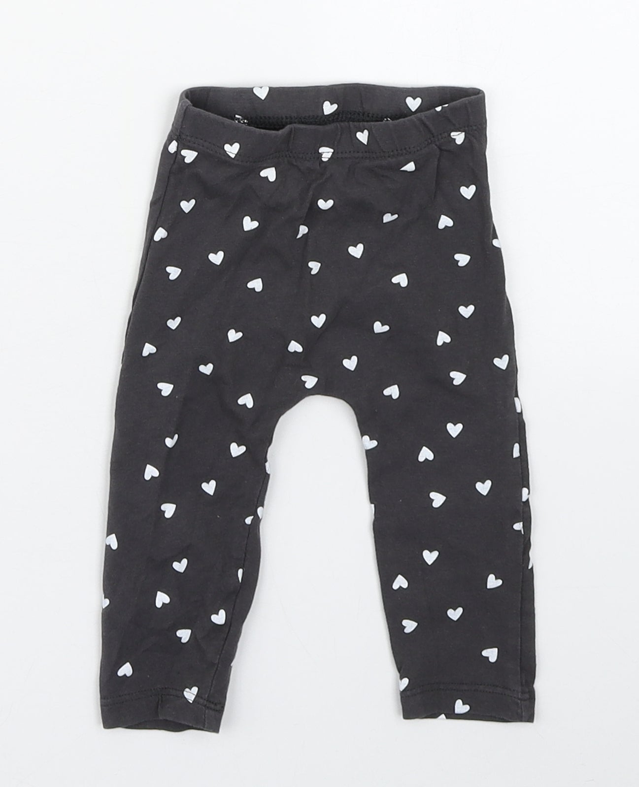 Matalan Girls Grey Polka Dot Cotton Jogger Leggings Size 6-9 Months