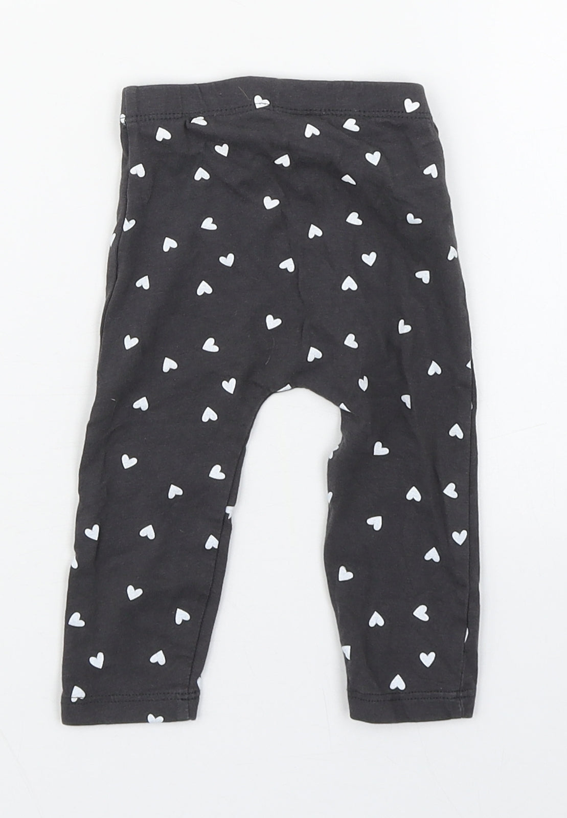 Matalan Girls Grey Polka Dot Cotton Jogger Leggings Size 6-9 Months