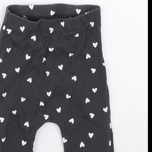Matalan Girls Grey Polka Dot Cotton Jogger Leggings Size 6-9 Months