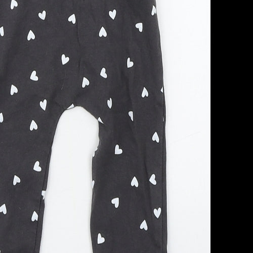 Matalan Girls Grey Polka Dot Cotton Jogger Leggings Size 6-9 Months