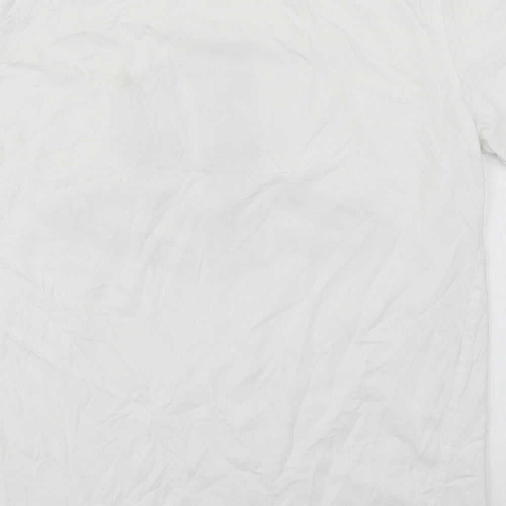 H&M Boys White  Cotton Basic T-Shirt Size 11-12 Years Round Neck Pullover - Playstation