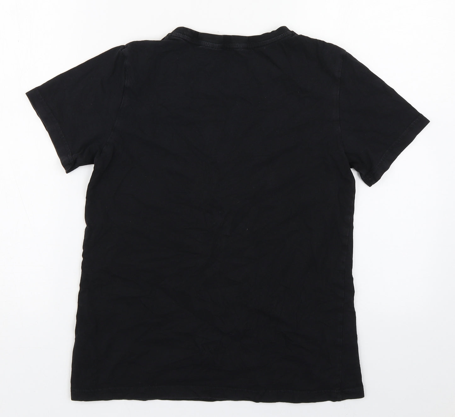 H&M Boys Black  Cotton Basic T-Shirt Size 11-12 Years Round Neck Pullover - Playstation