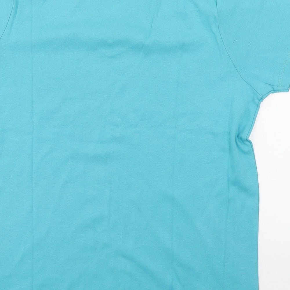 Evans Womens Blue  Cotton Basic T-Shirt Size 20 V-Neck