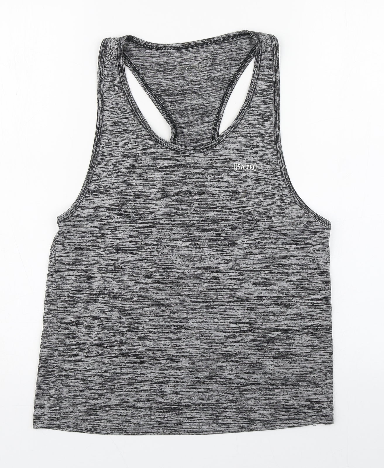 USA Pro Womens Grey  Nylon Basic Tank Size 10 Scoop Neck Pullover