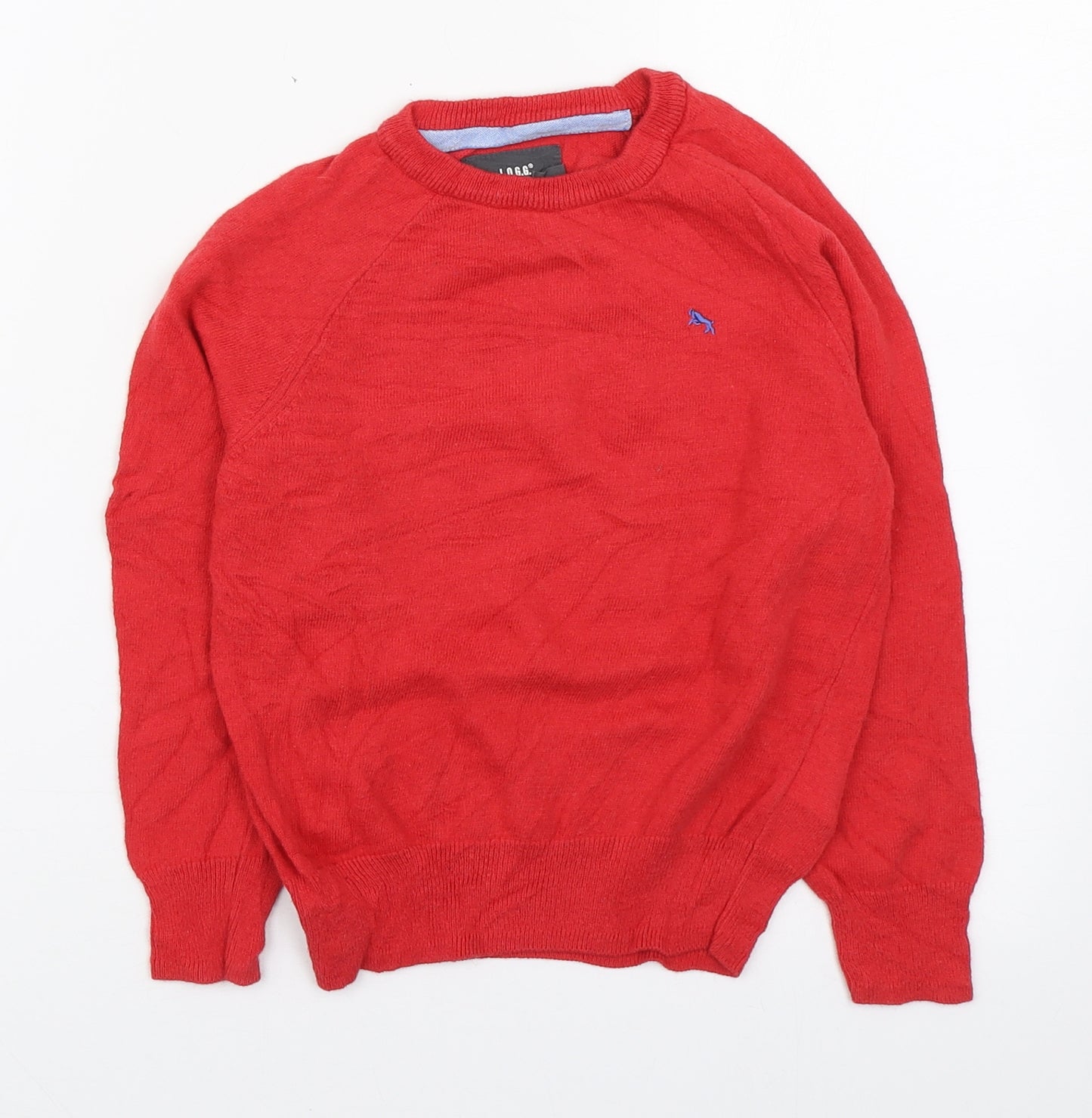 H&M Boys Red Round Neck  Cotton Pullover Jumper Size 4-5 Years  Pullover