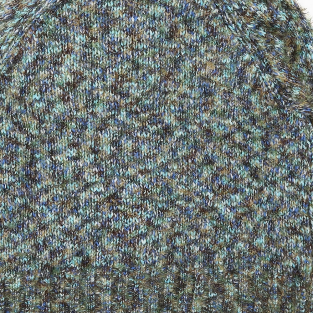 Per Una Womens Multicoloured Collared  Acrylic Cape Jumper Size XL