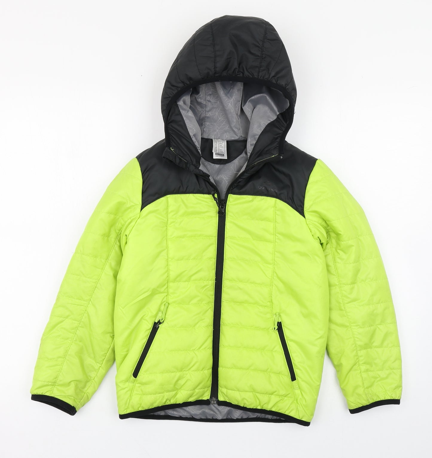 DECATHLON Boys Green   Puffer Jacket Coat Size 4 Years  Zip