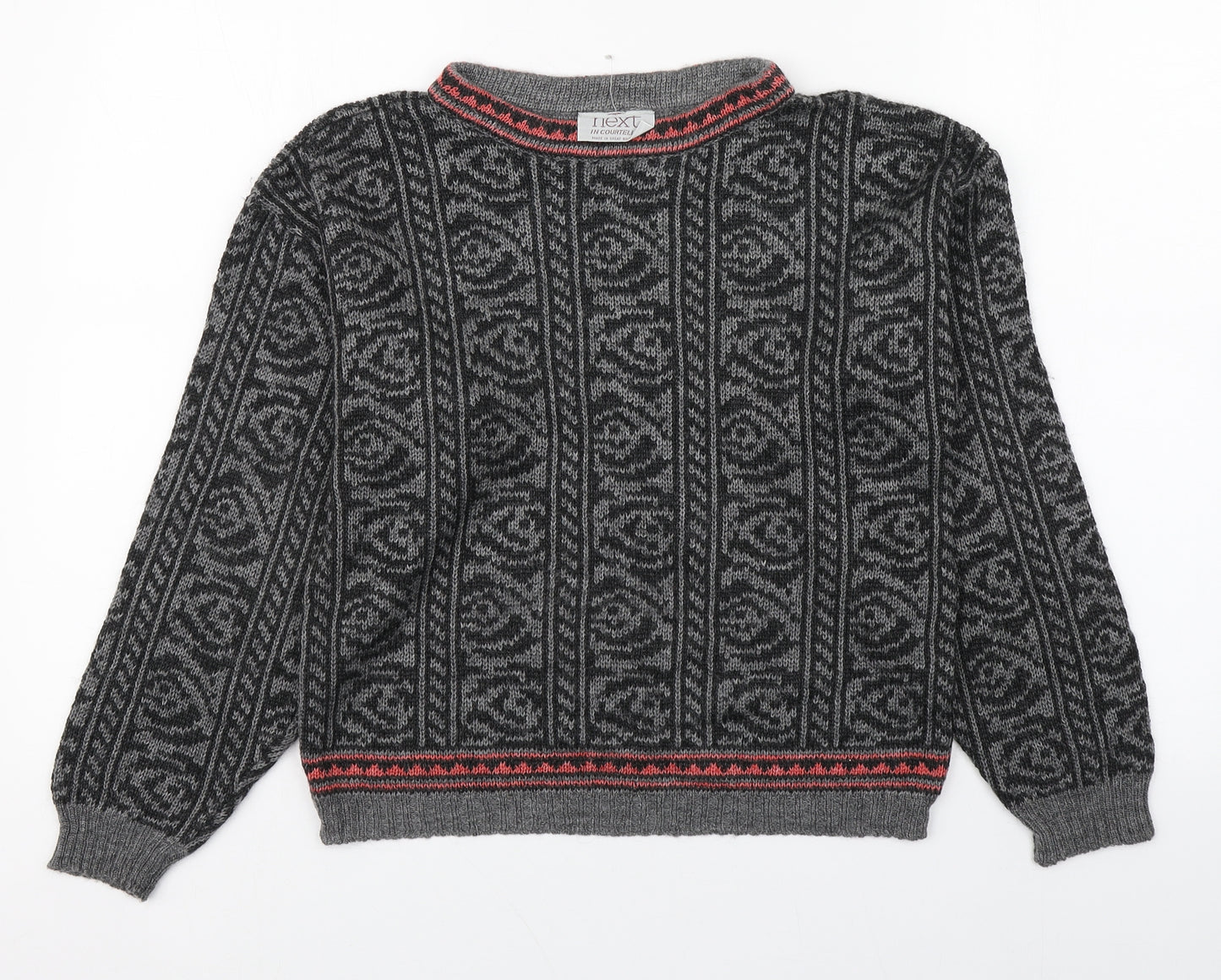 NEXT Mens Multicoloured Round Neck Fair Isle Acrylic Pullover Jumper Size M