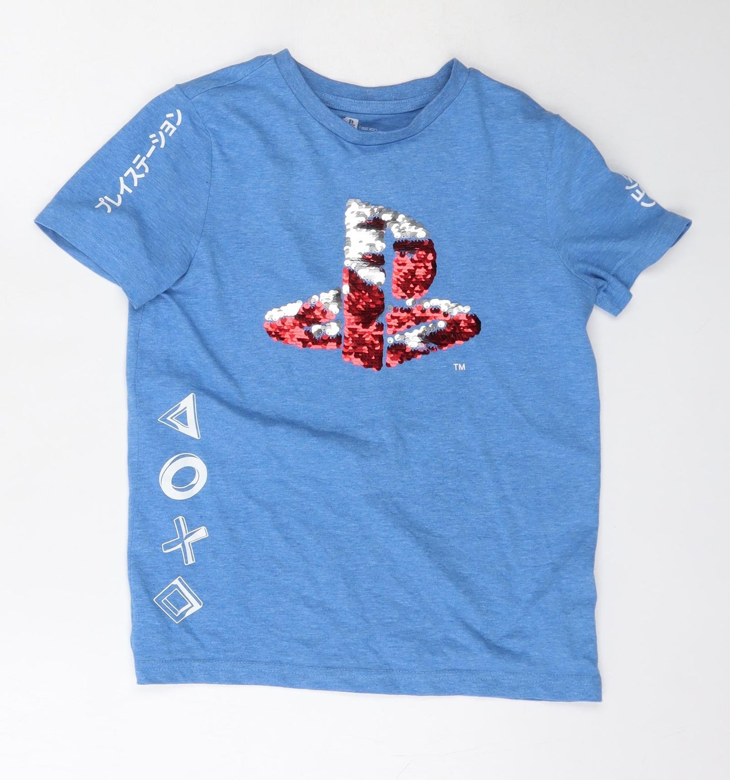 TU Boys Blue  Polyester Basic T-Shirt Size 7 Years Round Neck